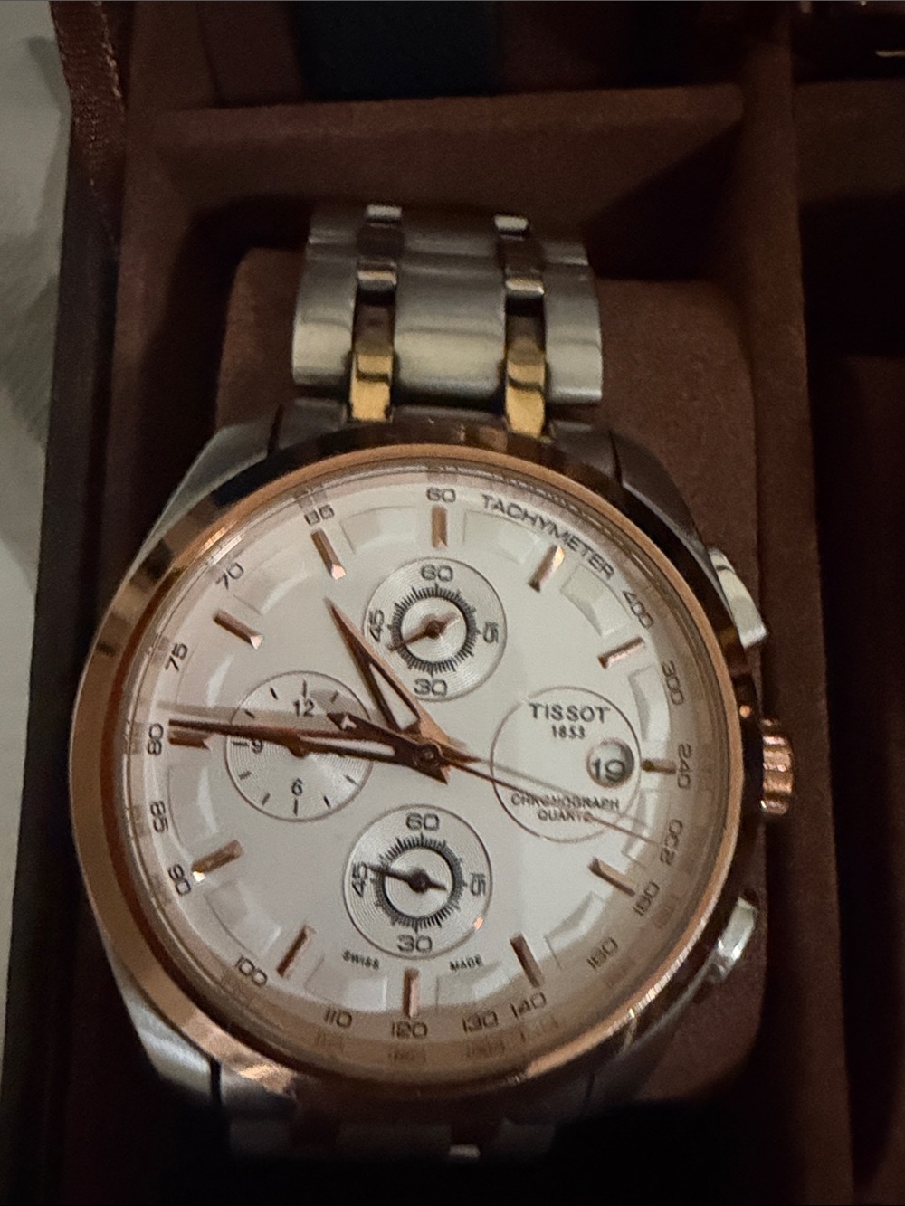 Tissot Men's Silver & Rose Gold Chronograph Watch